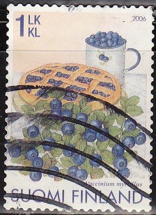 Finlandia 2006 Scott 1267 Sello º Frutas Arandanos y Tarta de Arandanos Suomi Finland 